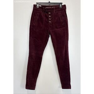 American Eagle Regular Burgandy/Cranberry Hi-Rise Corduroy Jeggings/pants Size 8